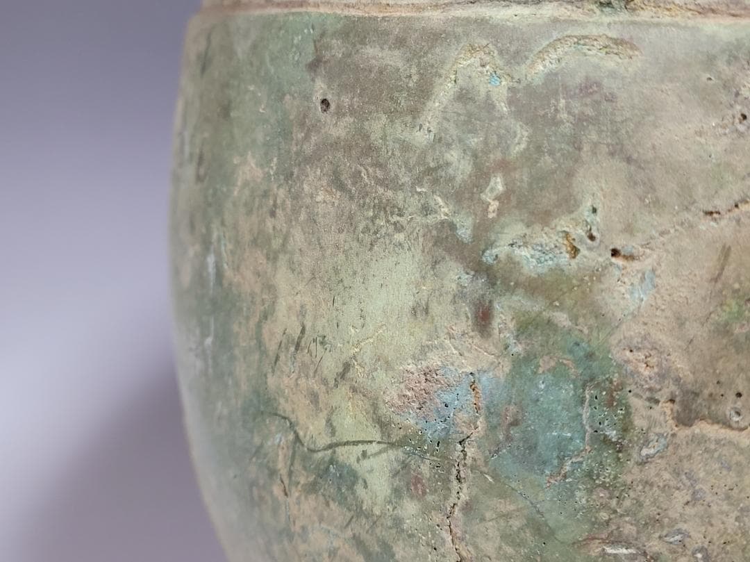 古青銅造 三足両耳 香炉 春秋戦国漢時代 高さ約31.5cm