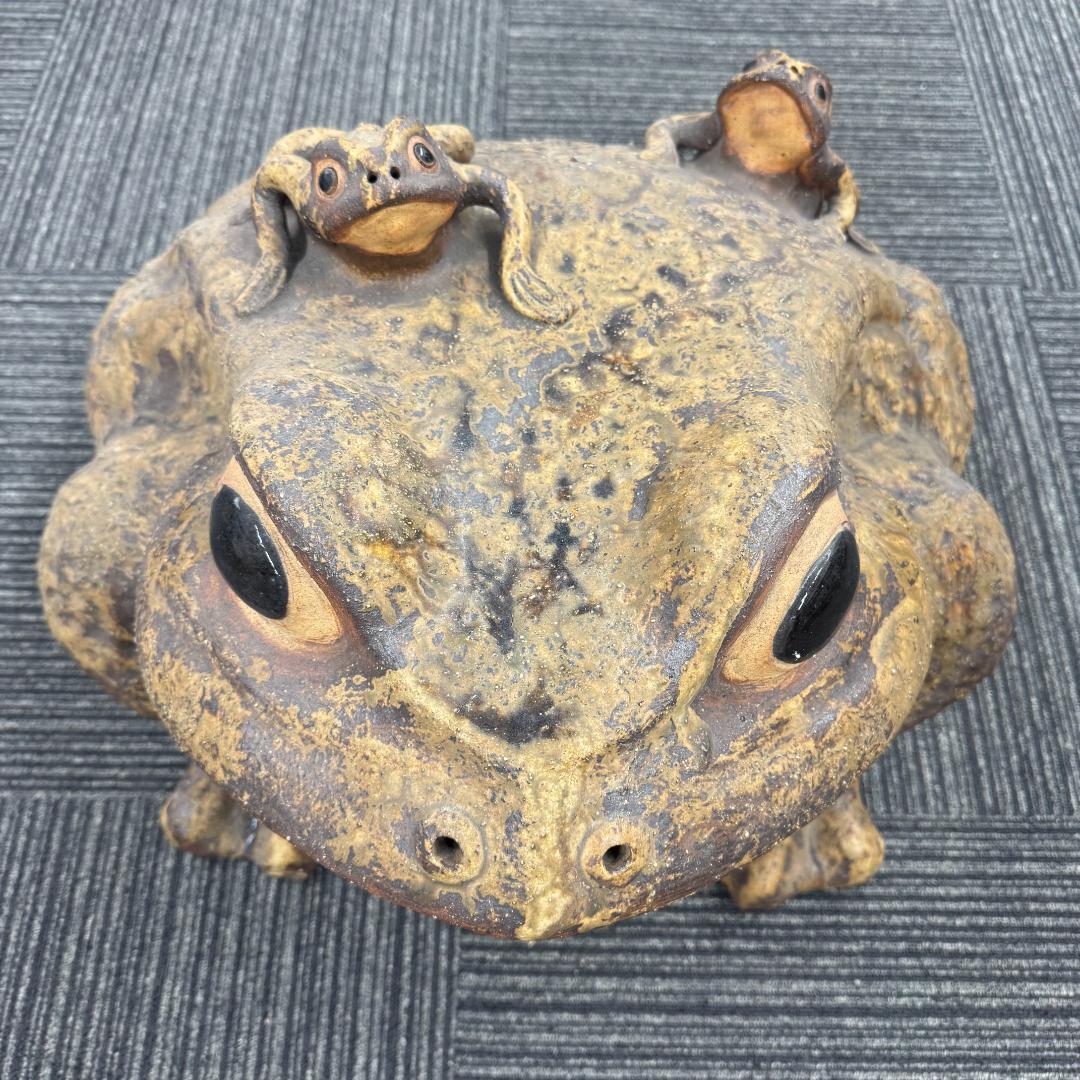 信楽焼 親子蛙 かえる 置物 蛙 カエル 縁起物