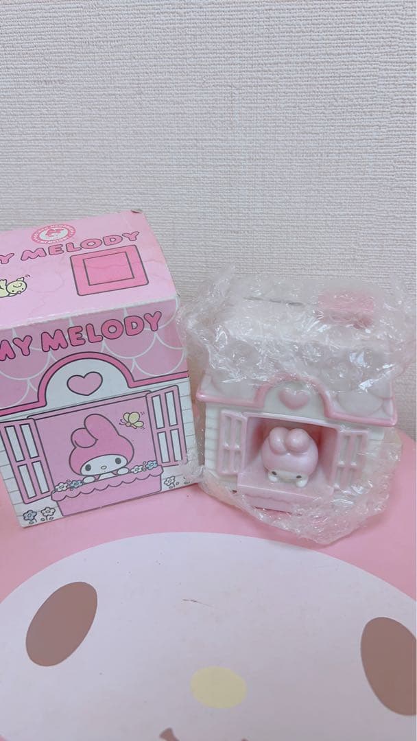 レトロ品！マイメロ 陶器の貯金箱