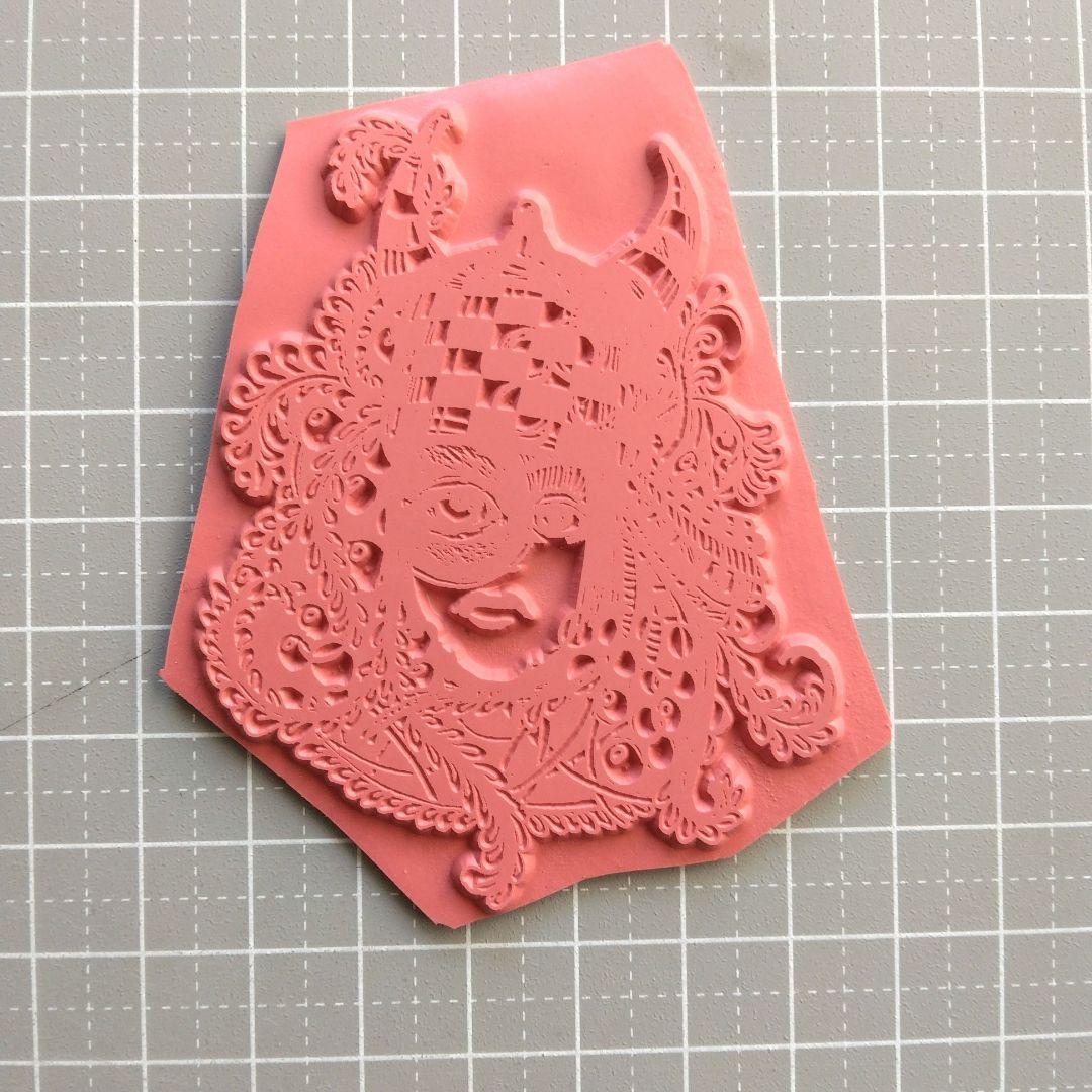 【処分】051輸入スタンプ　女性仮面スチームパンク　ラバースタンプ　アンマウント