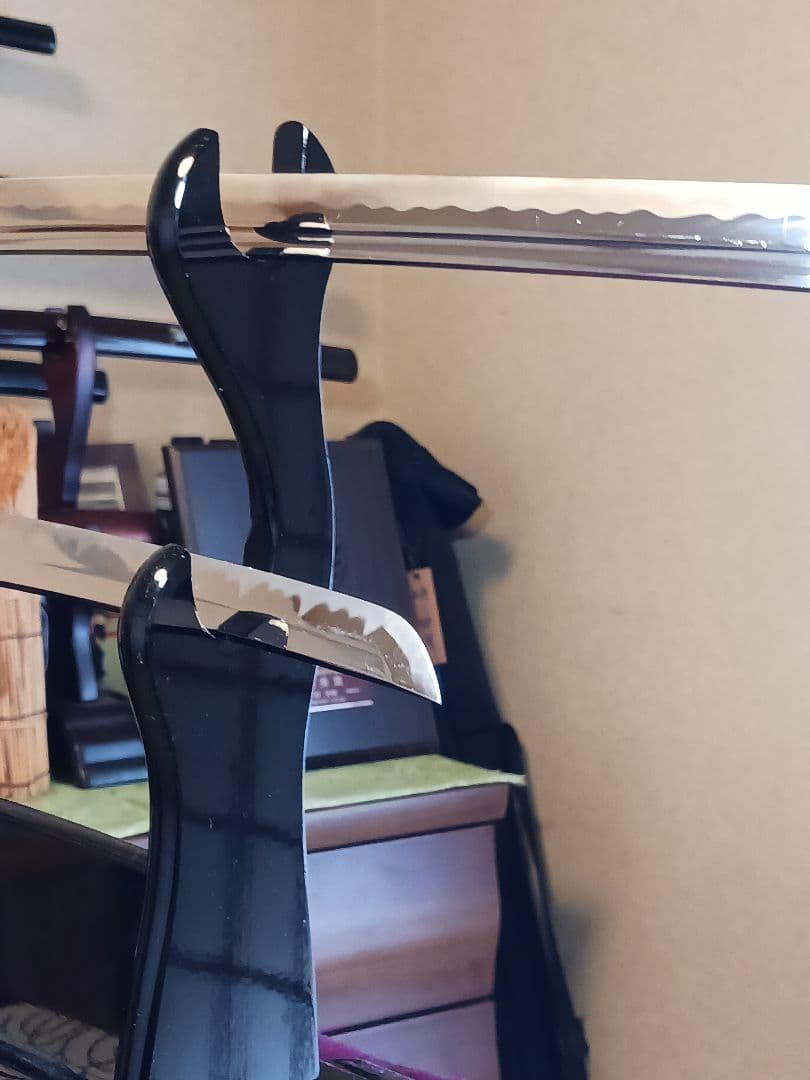 大小居合稽古刀、木製、鮫革(鉄鐔.二重薄刃)、2月末日までの最終値引き