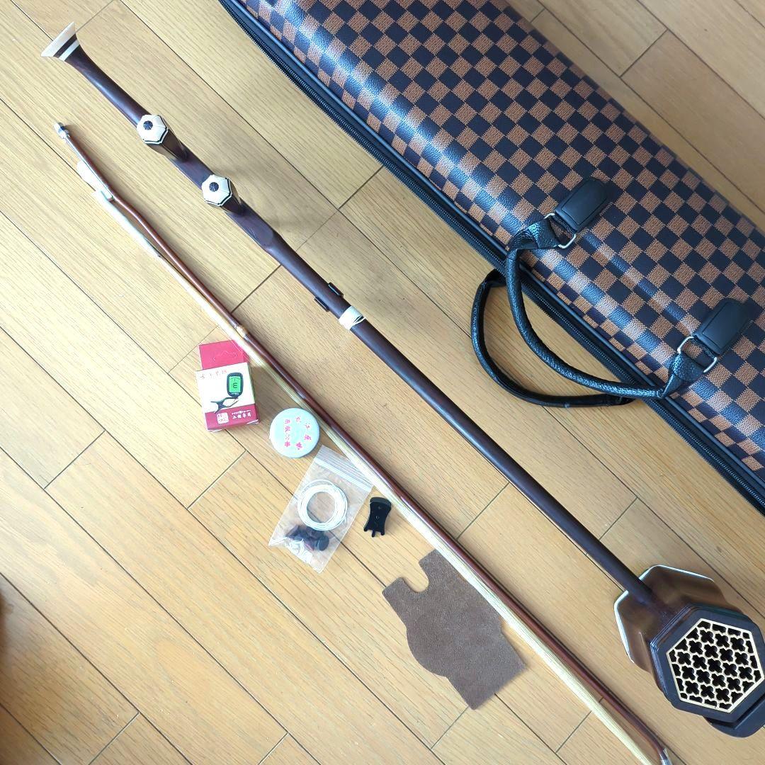 胡涵柔製作 未使用 最上級 明清老紅木 龍、鳳凰螺鈿 湾頭二胡2