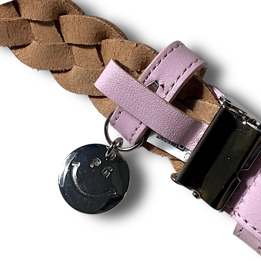 パーリーゲイツ 定価19800円 日本製 レザー メッシュベルト チャーム付き