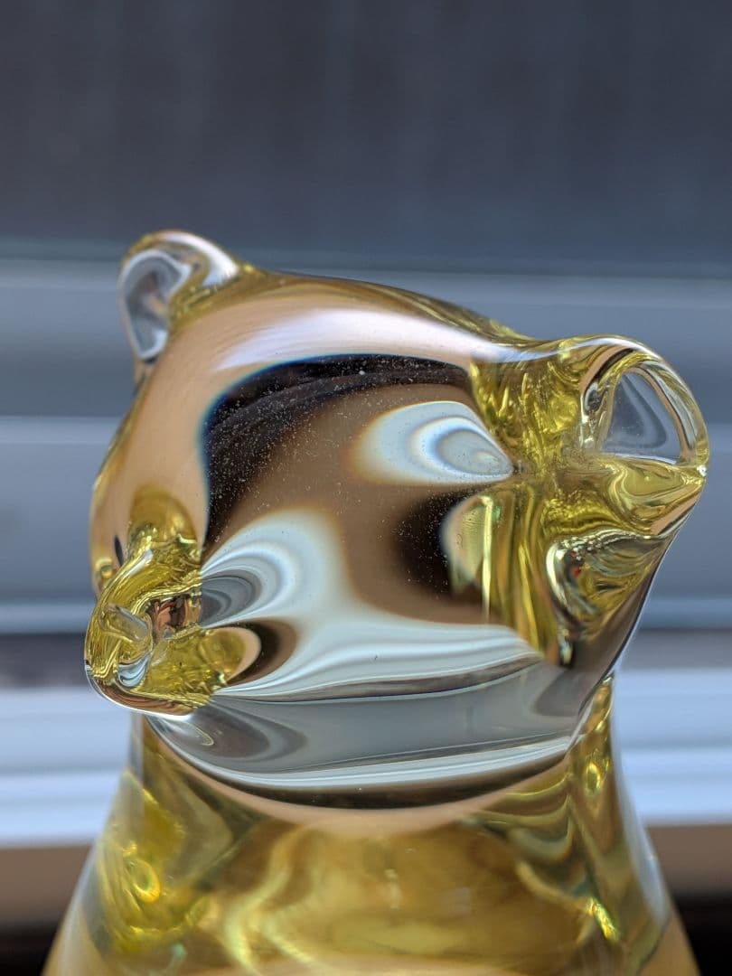 ヴィンテージボヘミアガラス製動物の置物