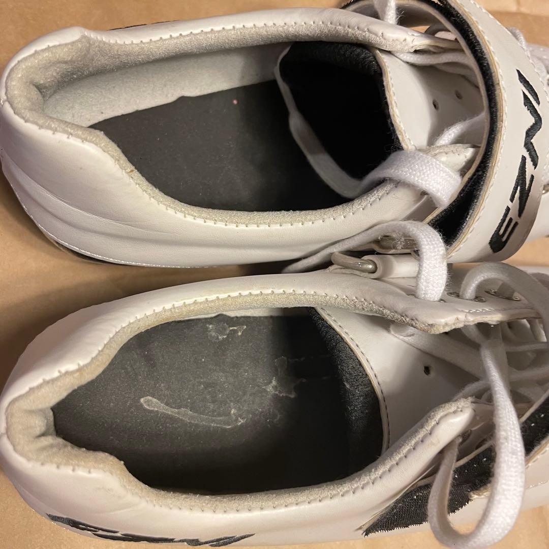 EZNI 自転車シューズ ホワイト ベルクロ　25.5 ハンドメイド　美品　競輪