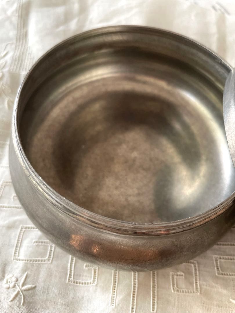 フランス　アンティーク　エタン花模様小物入れ