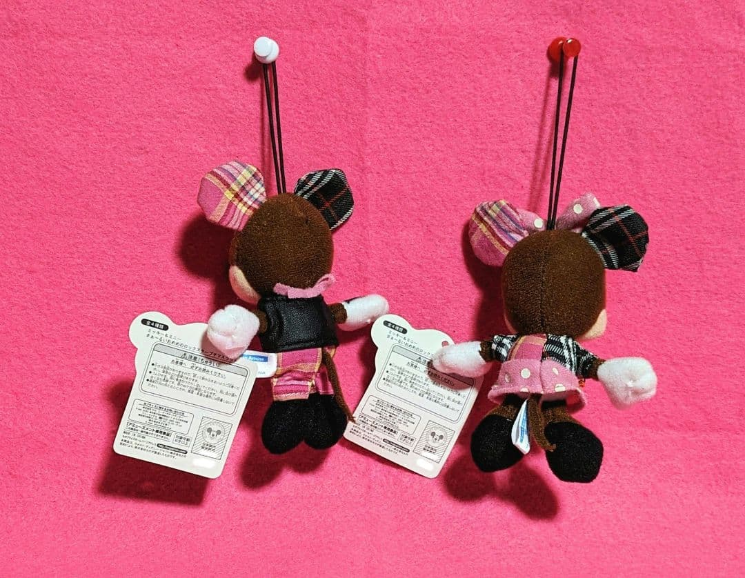 ♡美品♡ディズニー♡ミッキー＆ミニー♡ロックスターぬいぐるみストラップ★☆