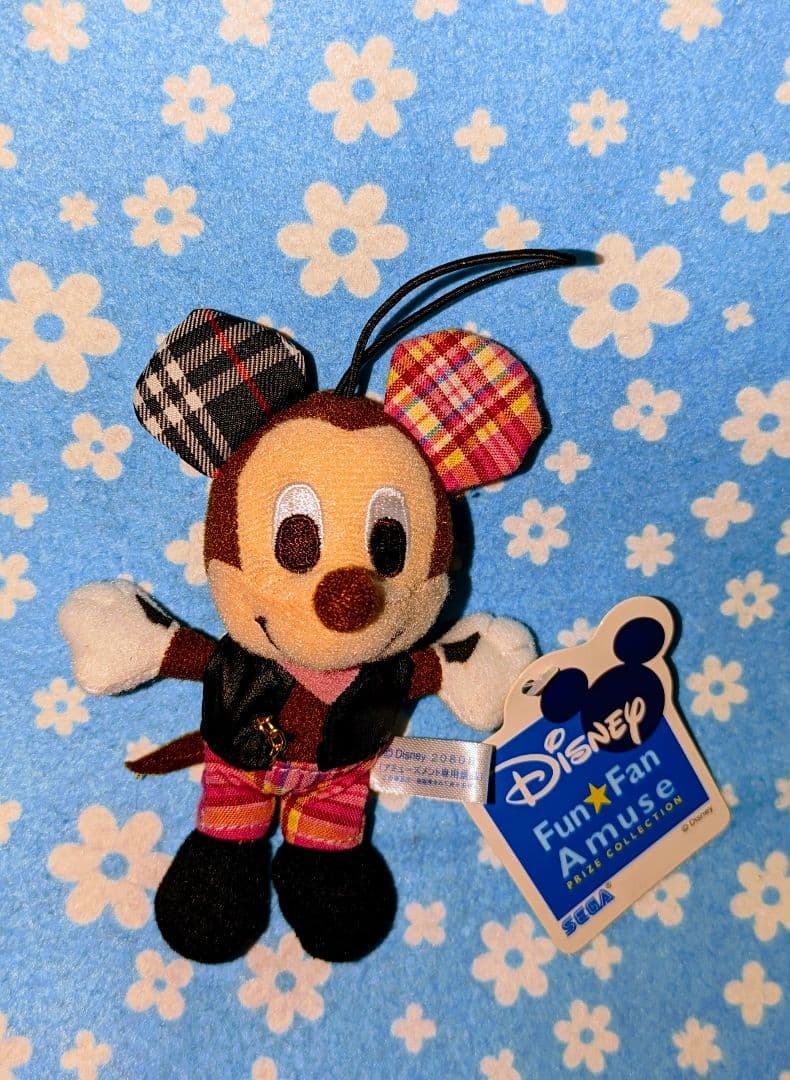 ♡美品♡ディズニー♡ミッキー＆ミニー♡ロックスターぬいぐるみストラップ★☆