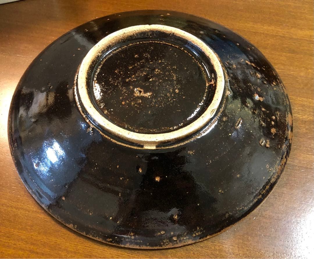 加守田章二　飴釉十文字皿