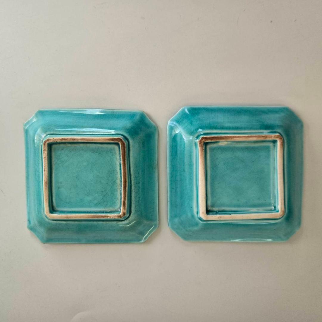 チョウ様のM-1255 珉平焼 角切り皿４客