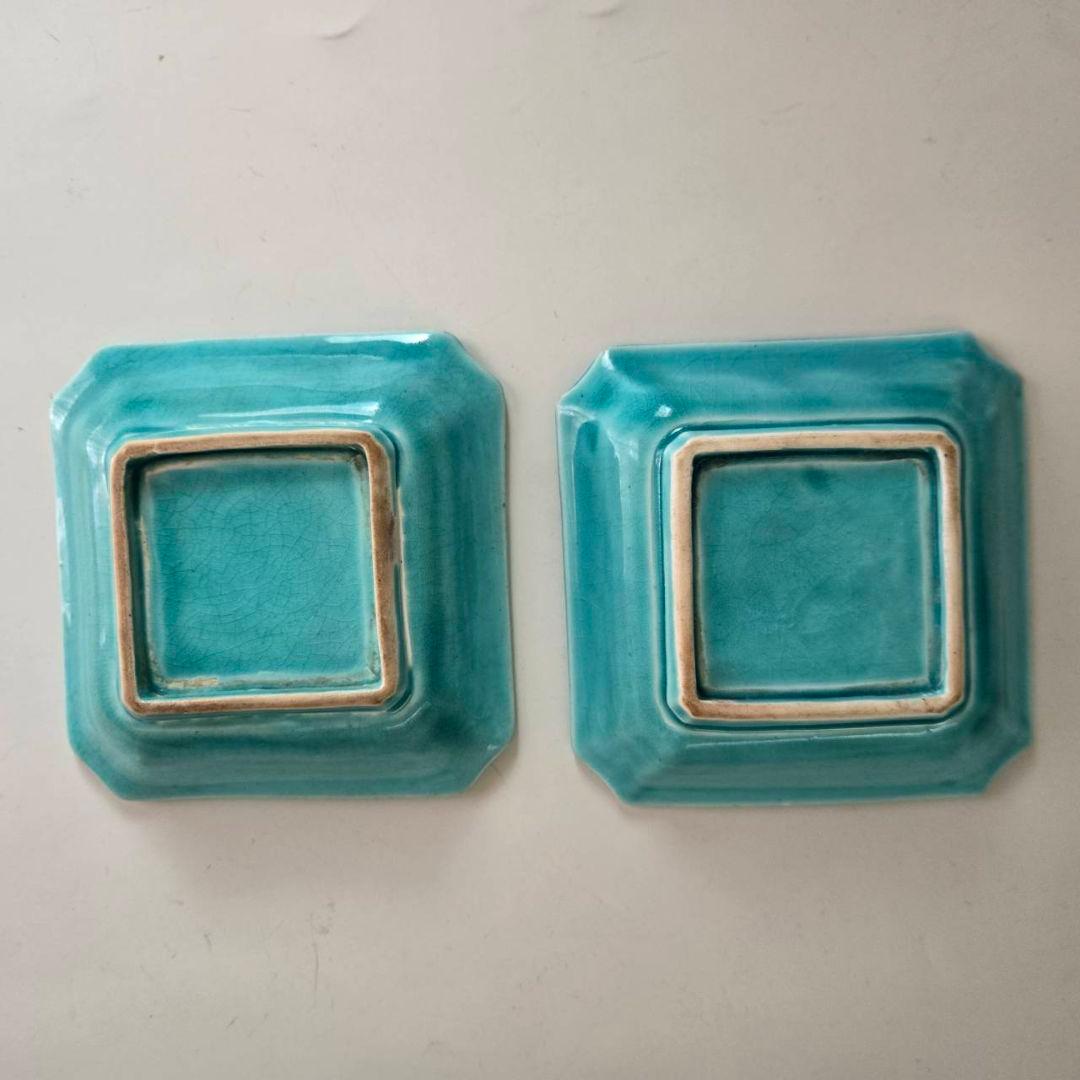 チョウ様のM-1255 珉平焼 角切り皿４客