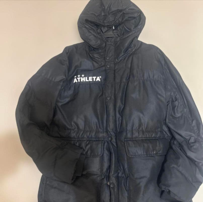 ATHLETA（アスレタ）ベンチコート ロングダウン ブラック