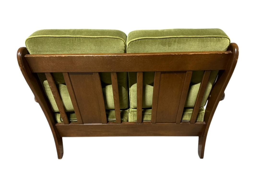◯2人掛けソファ アンティーク家具 グリーン 緑