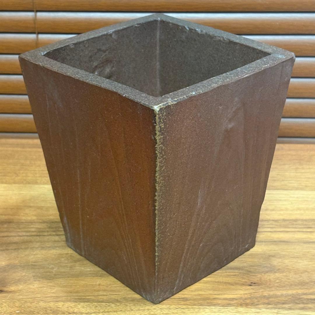 古備前■木目彫花入■器