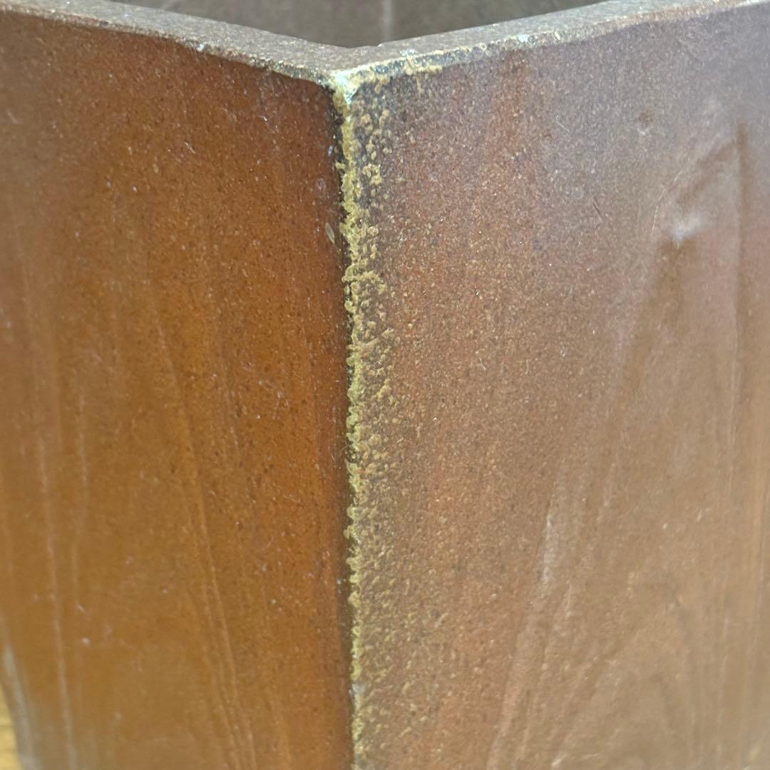 古備前■木目彫花入■器