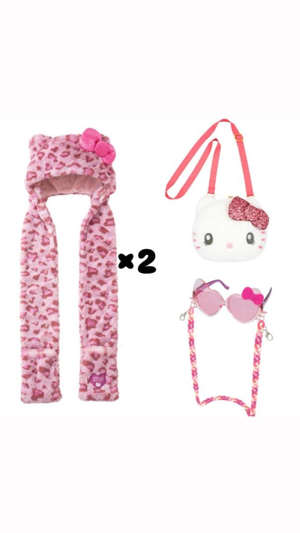 USJ ハローキティ マフラーハット ショルダーバッグ サングラス