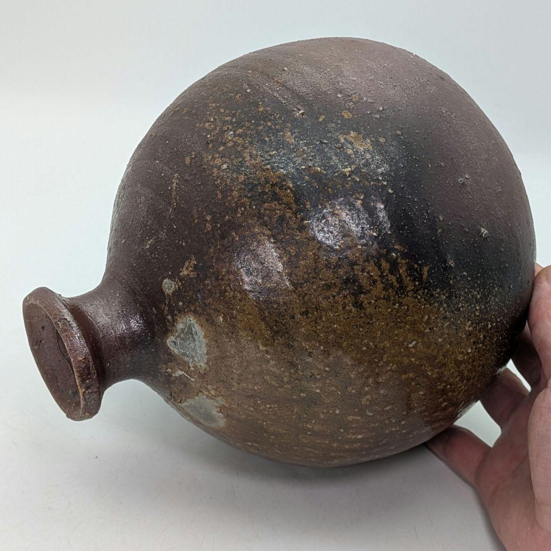 中村眞 造 備前焼 蕪徳利 共箱共布栞 壺 壷 花器 花入 花瓶 フラワーベース