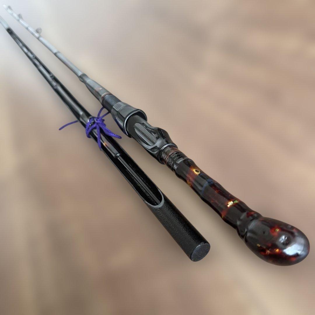 軟調　旭信和竿　金箔の珍しい層塗り　布袋竹