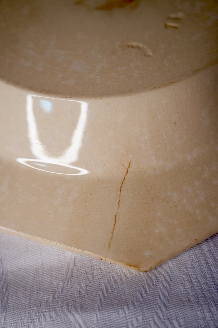 フランス アンティーク クレイユモントロー オクトゴナルプレート 陶器 深皿③