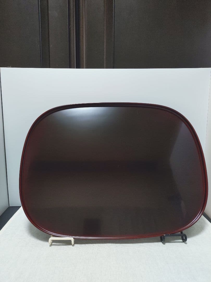 値下げ【新品未使用】越前塗　溜塗（ためぬり）尺3小判盆