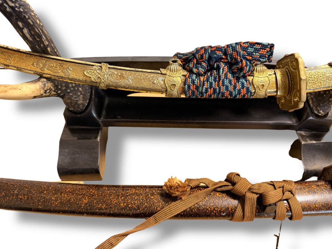 #模造刀 4振り鹿角風 刀剣ディスプレイセット