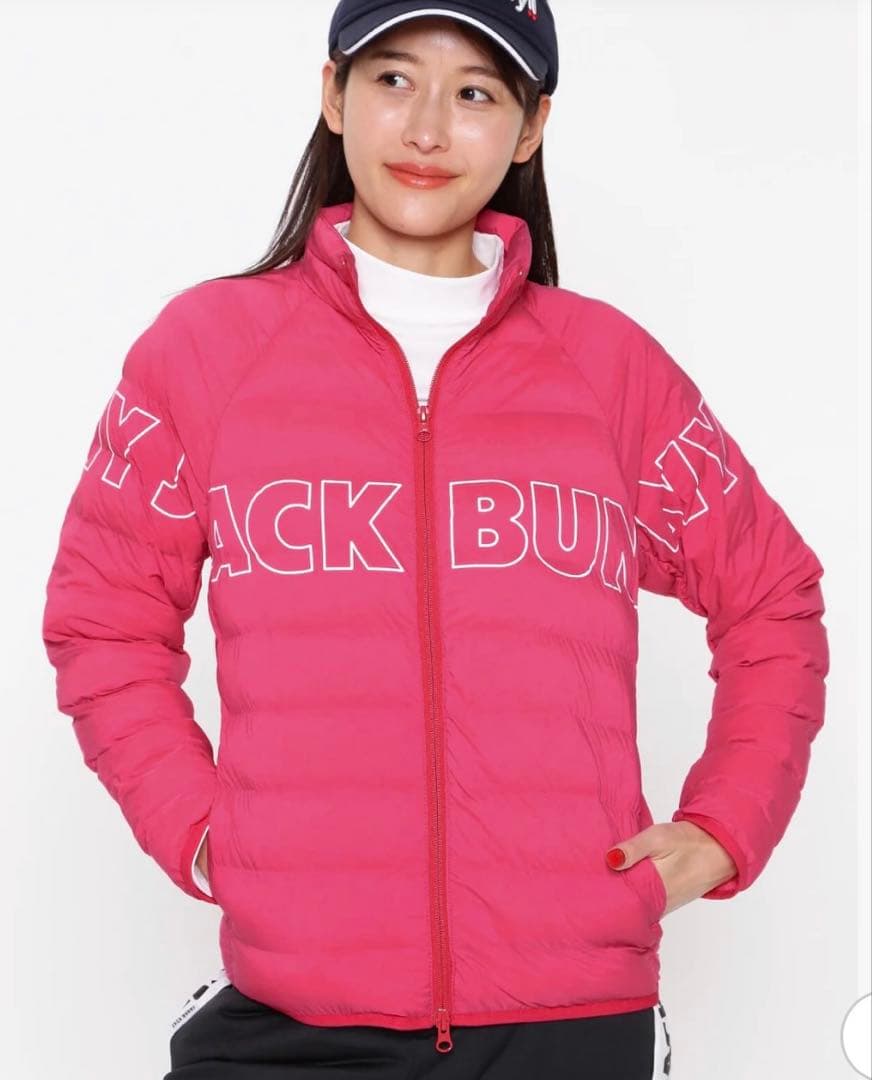 新品タグ付Jack Bunny!! ピンク ダウンジャケット 2 ジャックバニー
