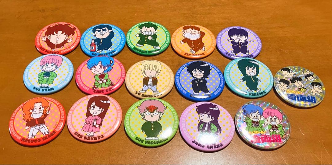 ハイスクール！奇面組　缶バッジ 全16種コンプリートセット