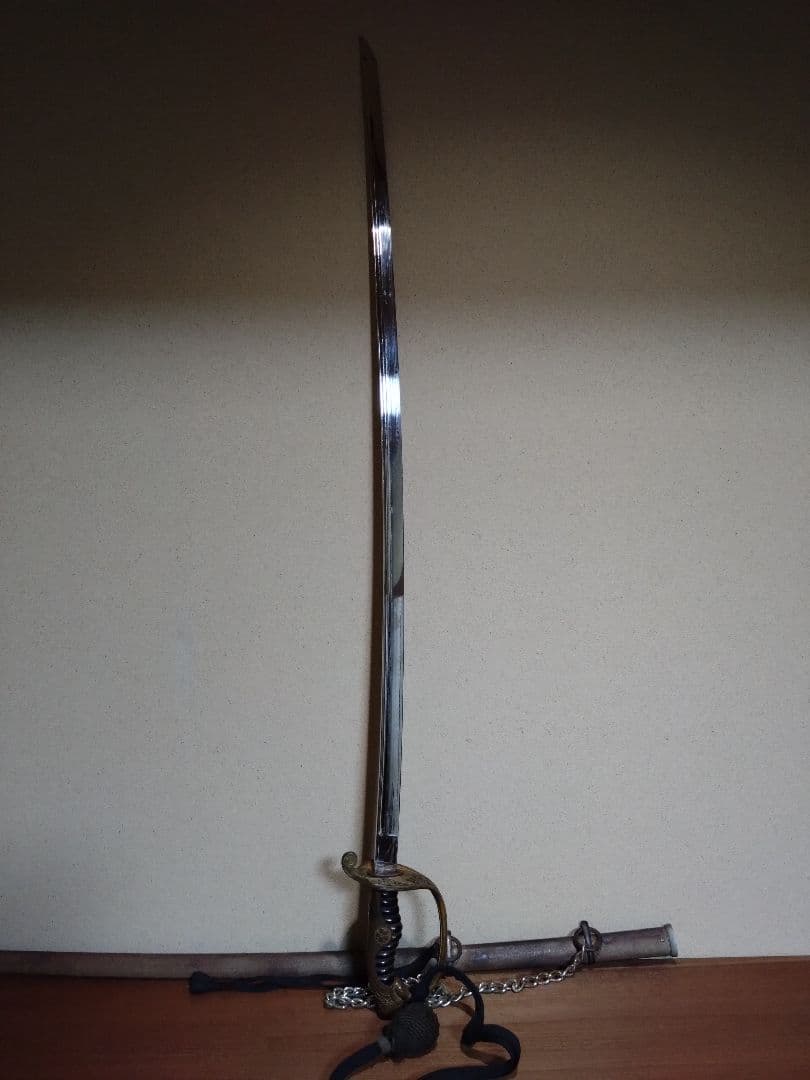 旧日本軍 桜花 三つ葉葵紋 サーベル 指揮刀 模造刀 軍刀 日本軍 海軍 陸軍