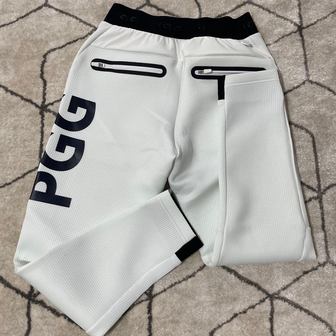 PGG メンズ ゴルフウェア フルジップパーカーとパンツ セット ホワイト