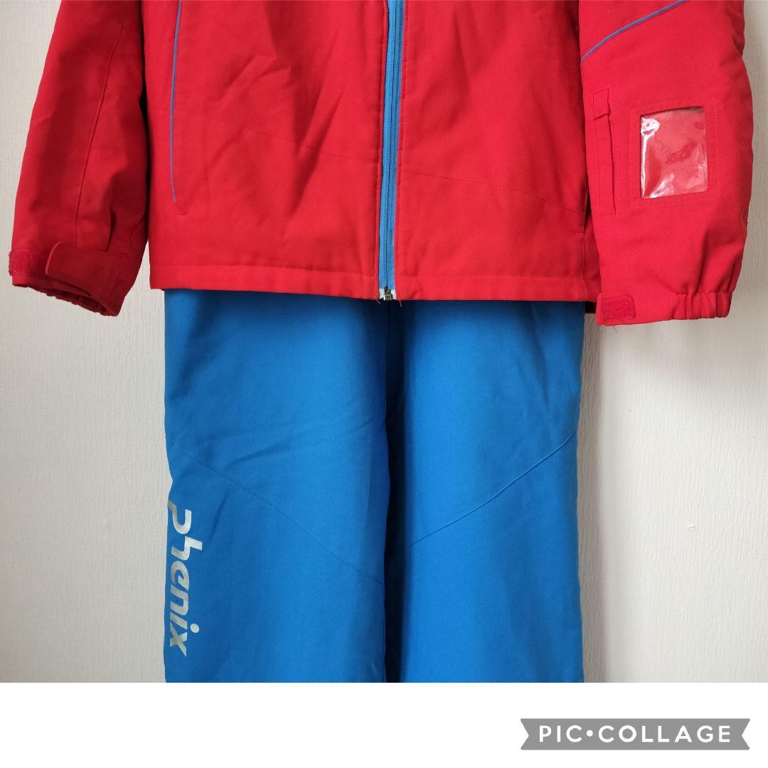 美品　PHENIX デモモデル スキーウェア上下 150 ジュニア 男の子 赤青