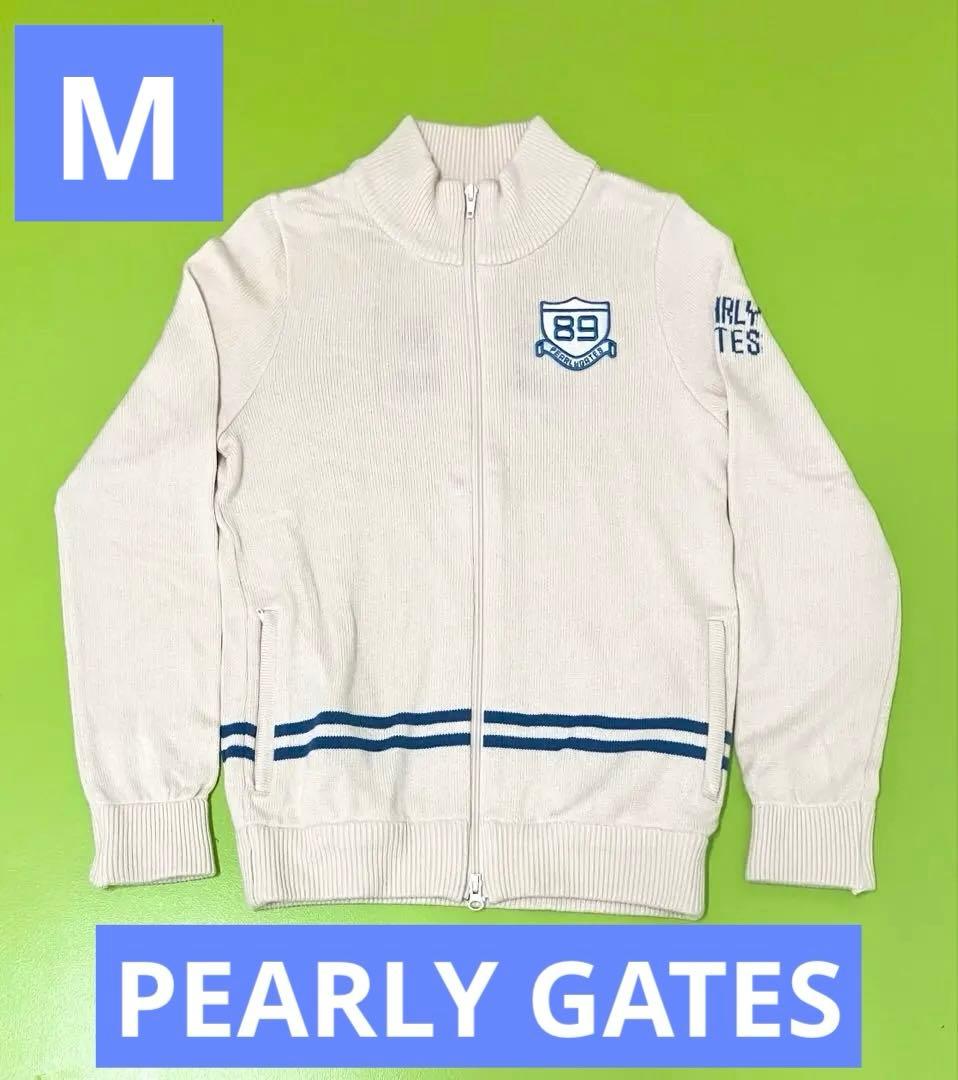 値下げPEARLY GATES クリーム色 ジャケット 89 長袖 ワッペン M