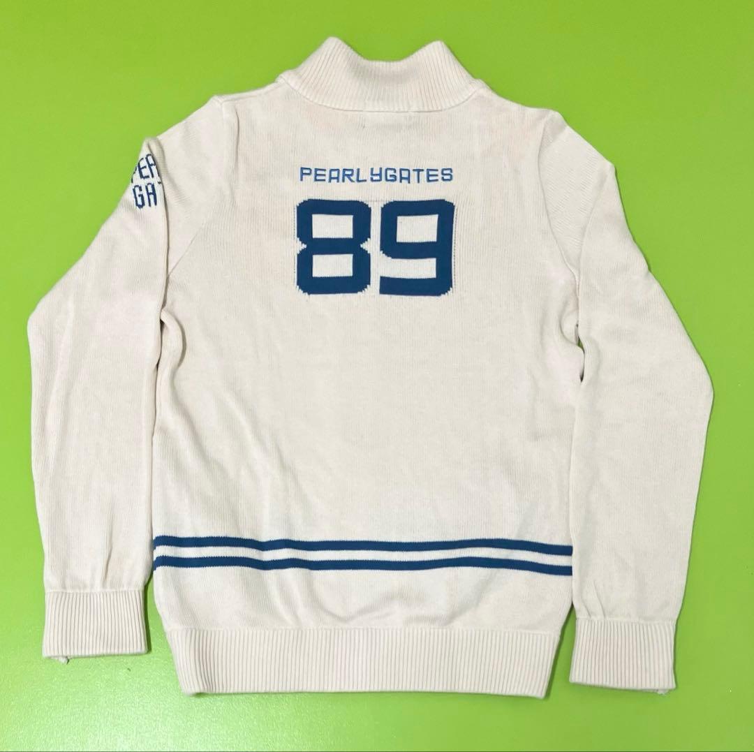 値下げPEARLY GATES クリーム色 ジャケット 89 長袖 ワッペン M