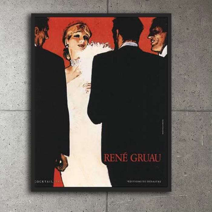 【額装品】Cocktail（ルネ・グリュオ）アートポスター フレーム付