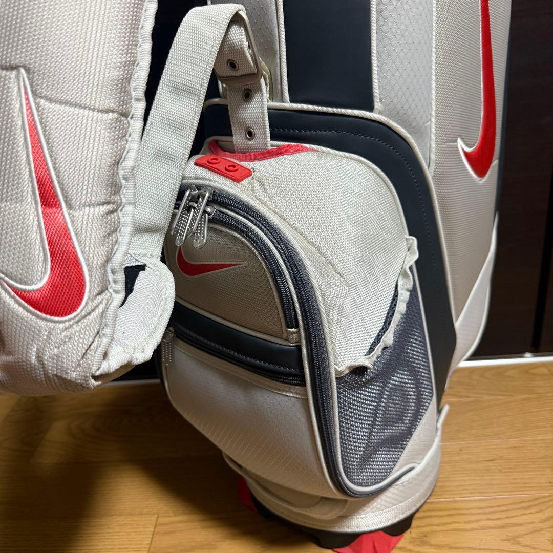Nike golf キャディバッグ ゴルフバッグ ホワイト/レッド