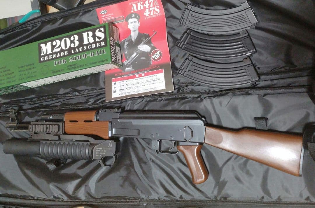 東京マルイST電動ガンAK47＋CAW製M203RS訳あり