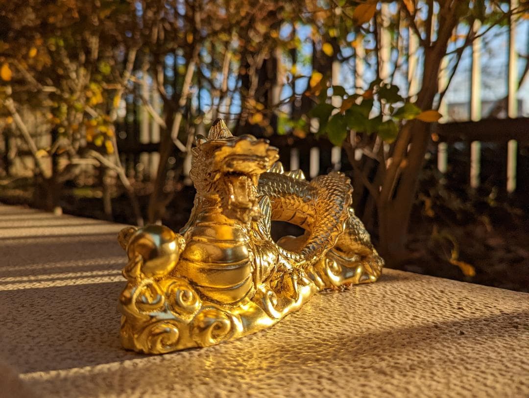 【期間限定特価】【商売繁盛金運上昇】金龍 純金箔 荒波々幾（アラハバキ）大神像