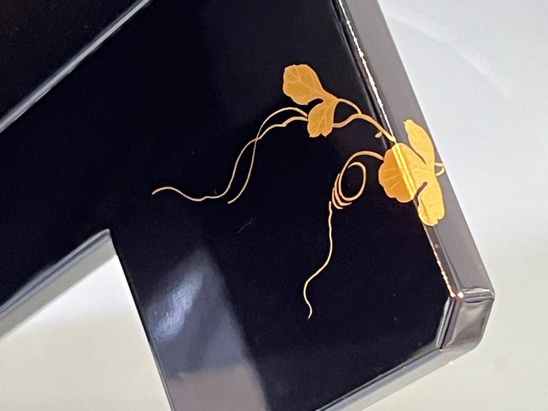 DT731 瓢箪纏蒔絵 四方盆 美品