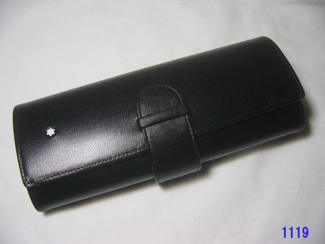 モンブラン レザーペンケース 3本挿し 本革 ブラック 万年筆ボールペン入れ