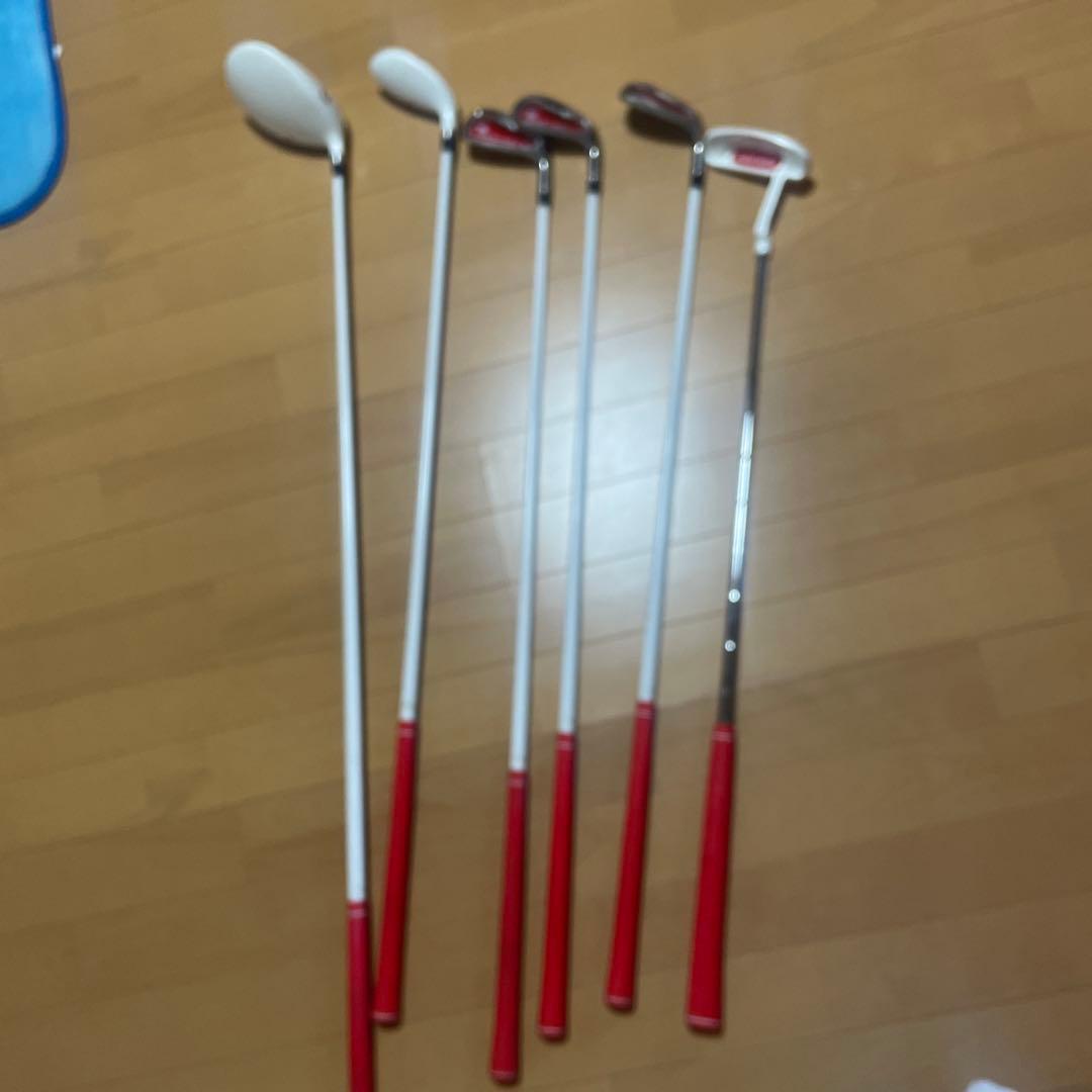 marie claire スタンドゴルフバッグ 赤　クラブ6本