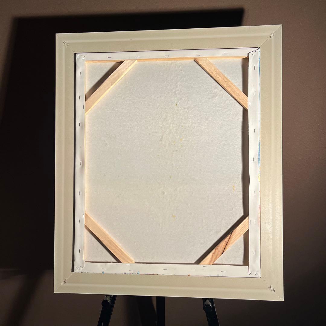 手書き油絵 ゴッホ 糸杉と星の見える道 額付 絵画 インテリア 油彩画