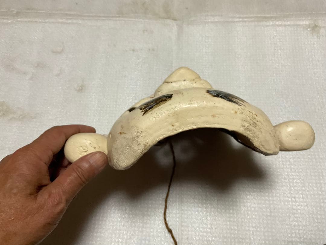 岡山／備前神楽の面／ハンドメイド作。【木製・恵比寿様】。