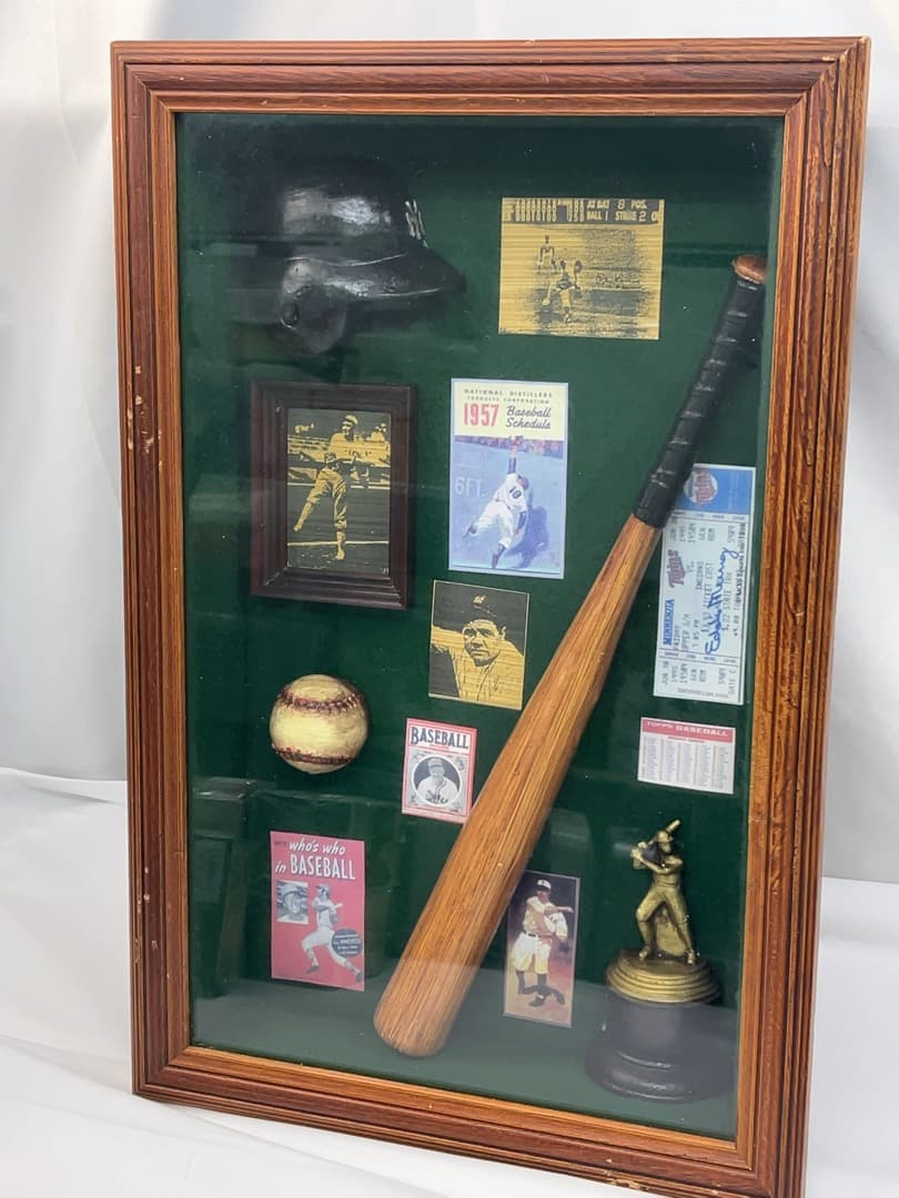 大リーグ ガラス額入り 記念品 ベーブ・ルース 1957 ベースボール