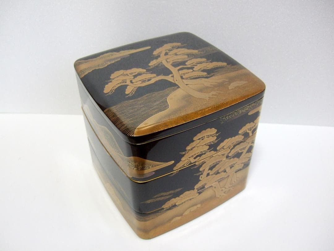 【未使用】輪島塗 池端漆香堂 わじま龍作 本金高蒔絵 三段重 重箱