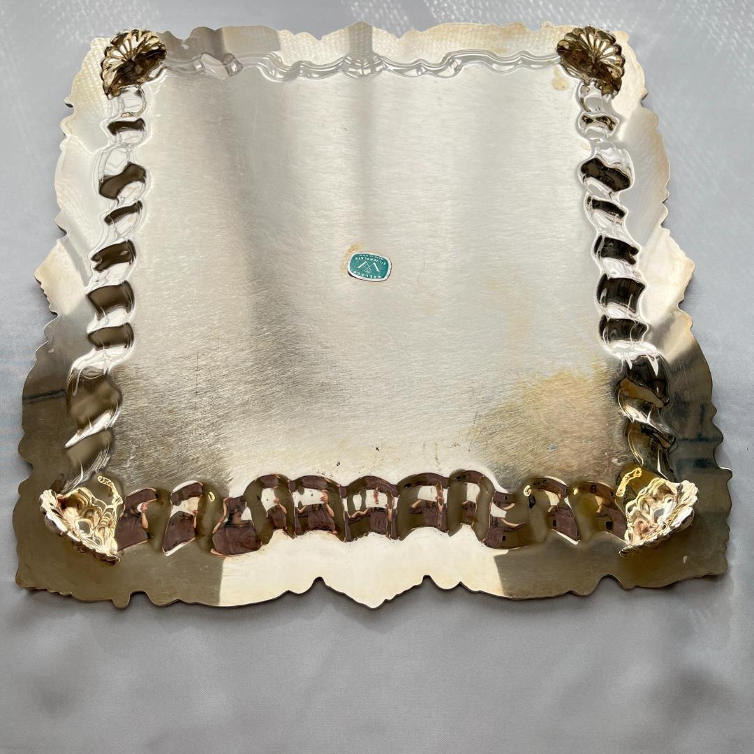 【Wallace】 チッペンデールのギャラリートレー スクエア 42cm