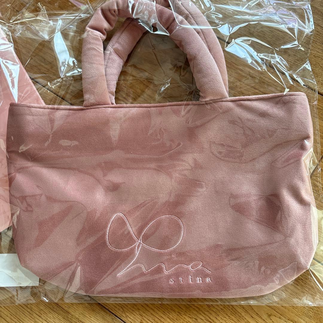 新品　stina ベロアバッグ　ローズピンク