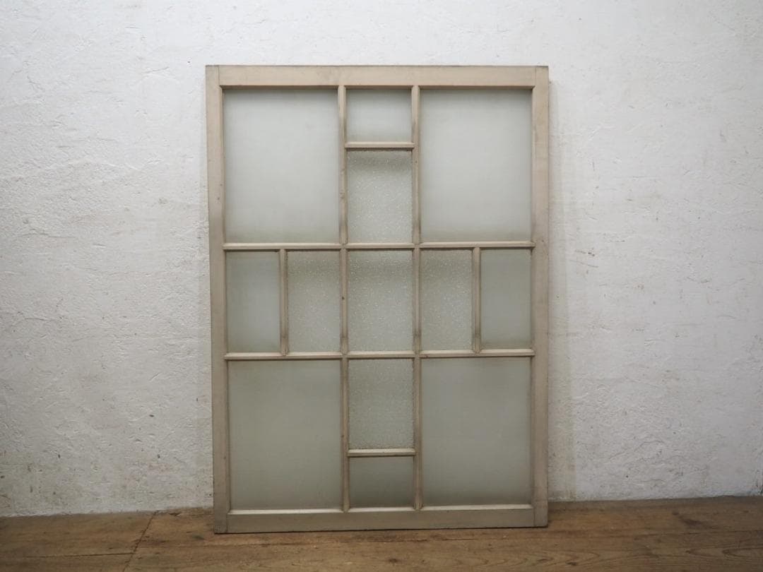 H122,5cm×W89cm ◆アンティーク◆レトロな洋館の古い木枠ガラス戸