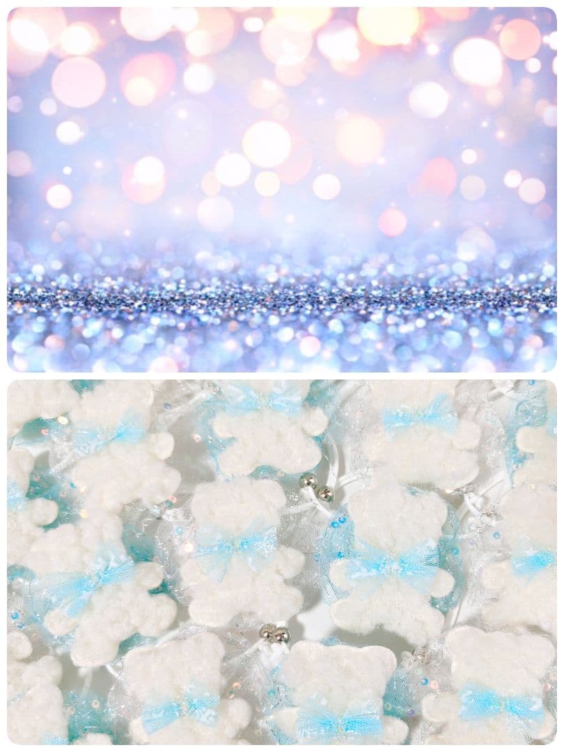 業務用トリミングチョーカー65個+背景布　1月　白くまちゃん　雪の結晶　白熊