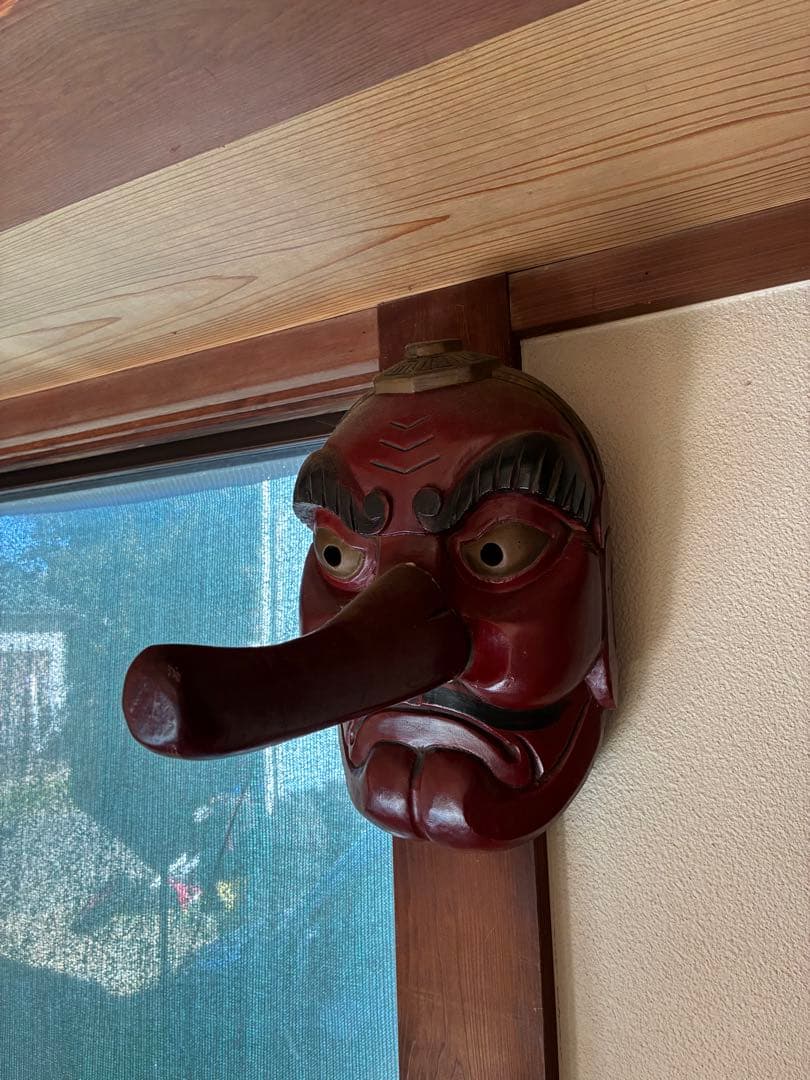 天狗お面木彫り