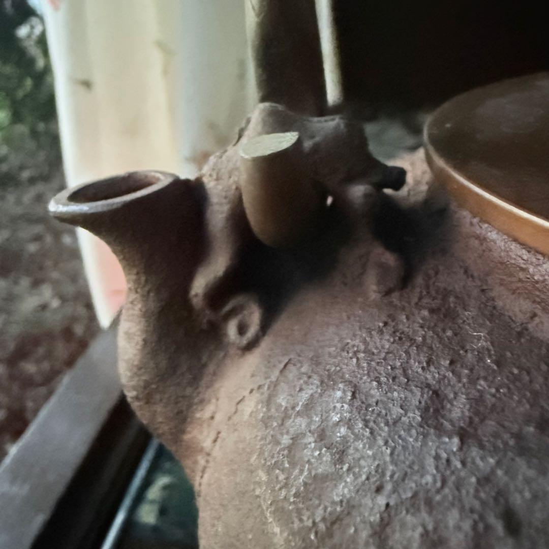 大雪特価‼️25日20時迄あったまろTETSUBIN 亀文堂姥口陽刻「松風」銘鉄瓶