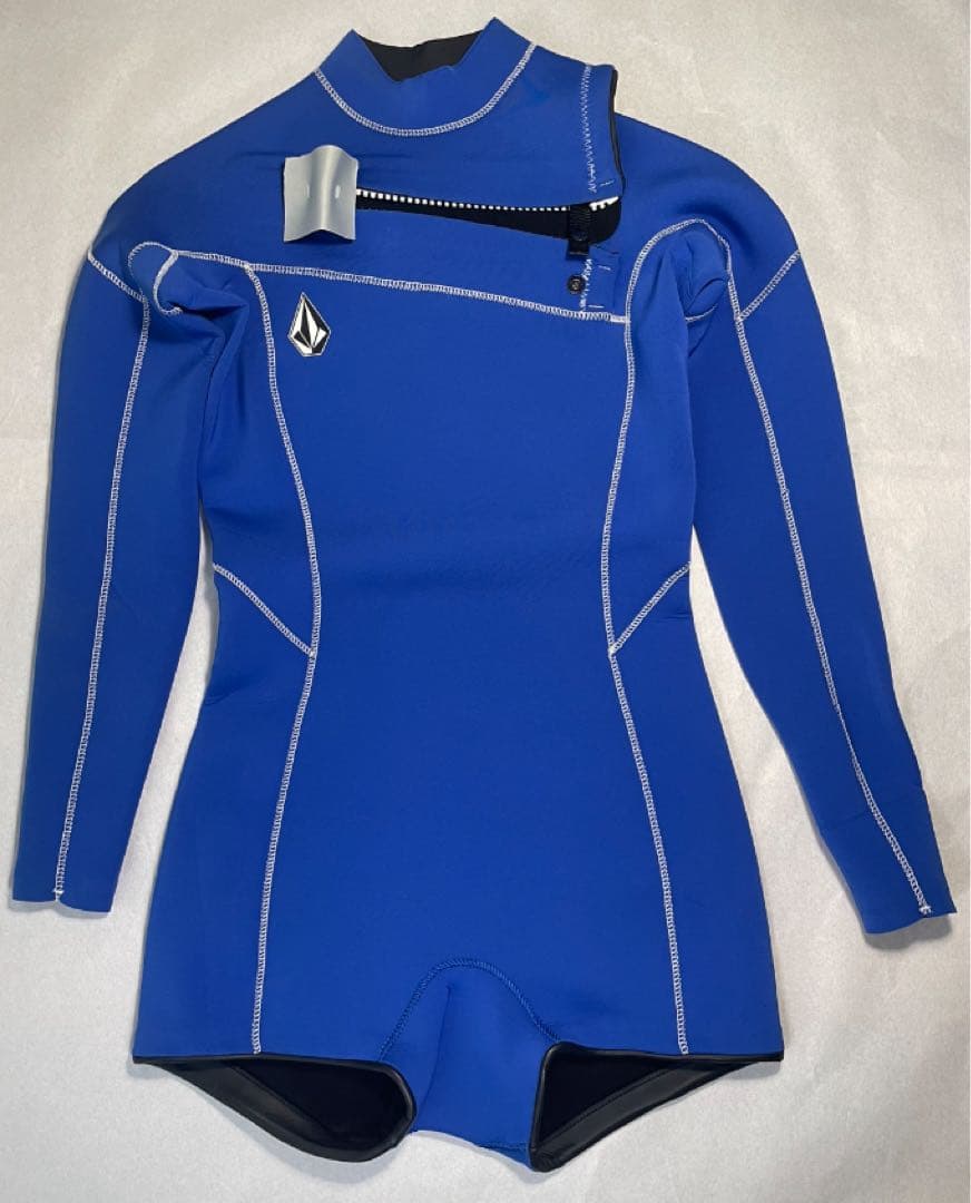Volcom 青 長袖ショートジョンウェットスーツ